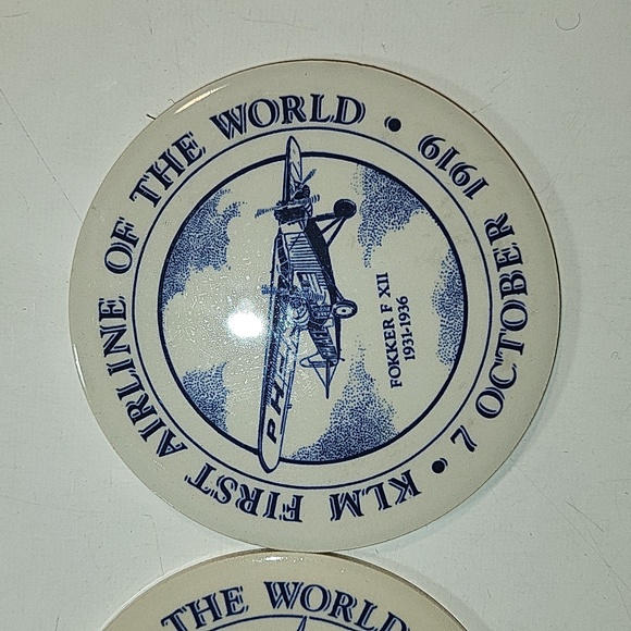 Set of 2 Vintage KLM First Airline of the World Coasters - Picture 3 of 6